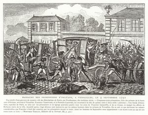 Bloedbad van de gevangenen van Orleans, Versailles, Franse Revolutie, 9 september 1792 door French School
